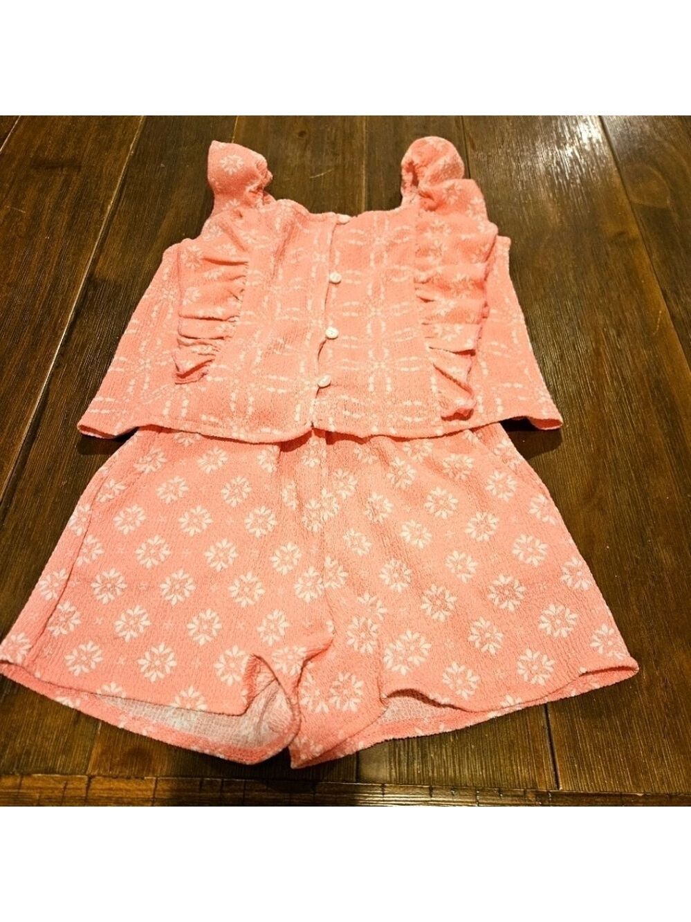 BTWEEN NWT GIRL'S PINK & WHITE FLORAL SHORT & TOP SET SIZE 4